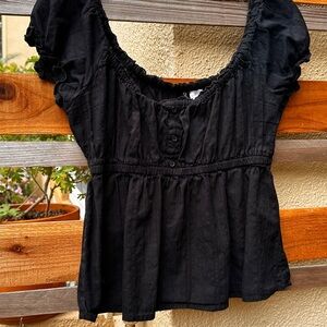 Black Women's Top Size Small Cropped